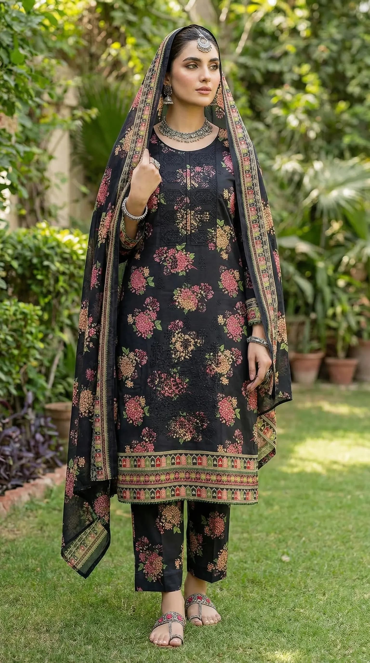 Printed Lawn 3 Piece Suit | Simple Unstitched Lawn Suits Pakistan