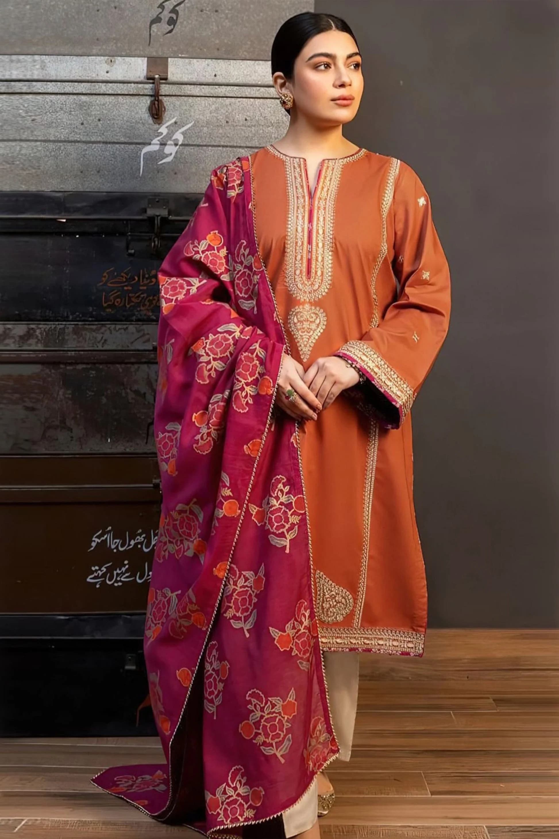 Premium Embroidered 3 Piece Lawn Suit | Unstitched Lawn Suits Pakistan