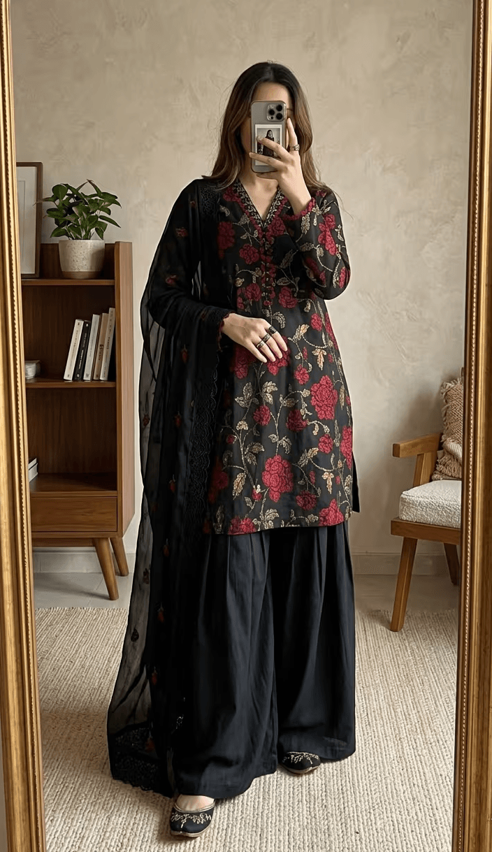 Premium 3 Piece Embroidered Lawn Suit with Front Panel Patch | Pakistan